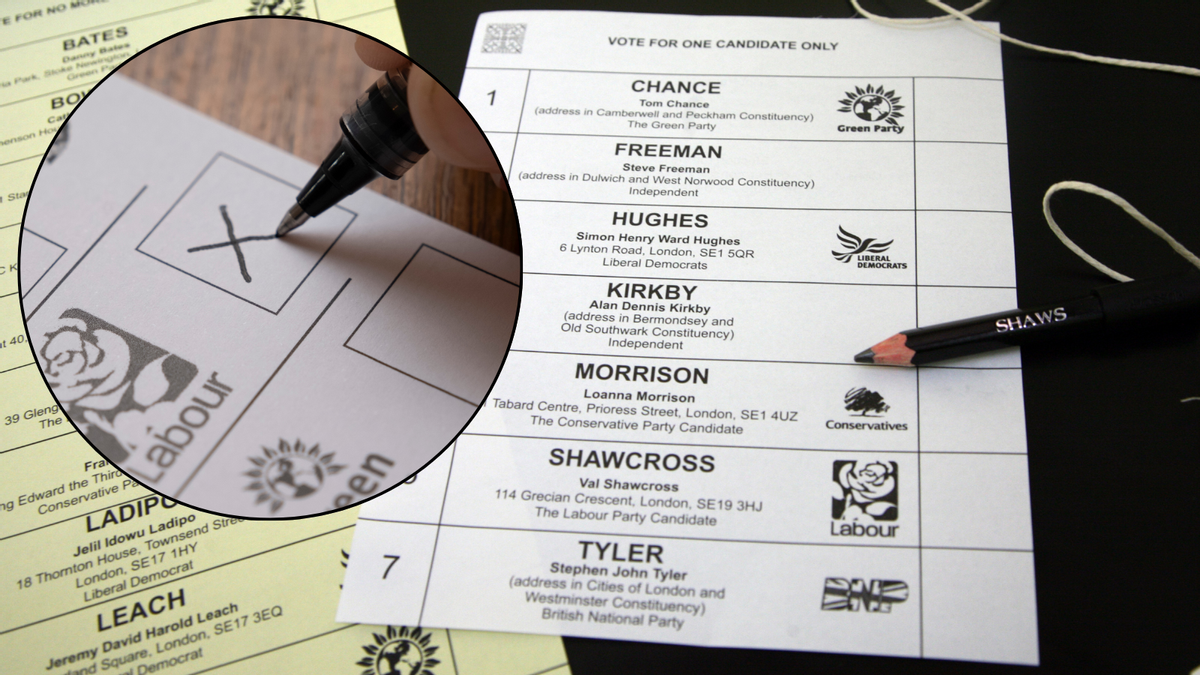 Pens and pencils can be used on ballot papers in U.K. elections. (Getty Images)