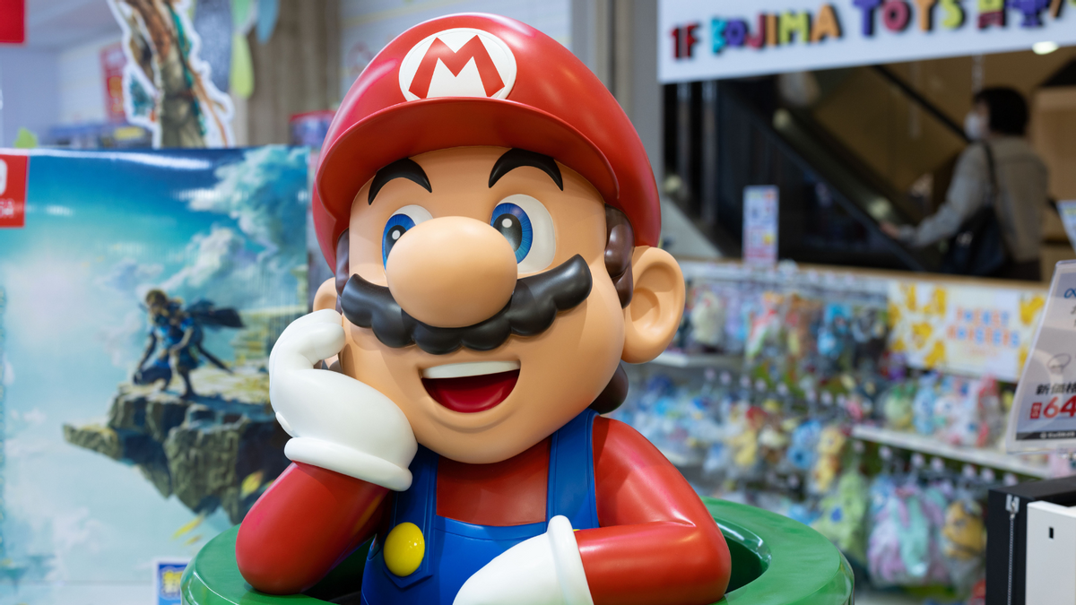 Super Mario figurine at a toy store in Yokohama, Japan, on May 10, 2023. (Getty Images)